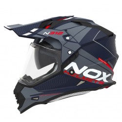 Nox Κράνος N312 Drone ECE 22.06 μπλε/κόκκινο ματ Moto Cross